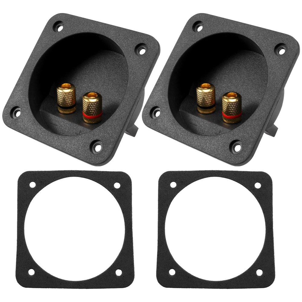 ALOEU DIY Home Car Stereo Screw Cup Connectors Subwoofer Plugs 2-Way Speaker Box Terminal Binding Post, 2 pcs Black