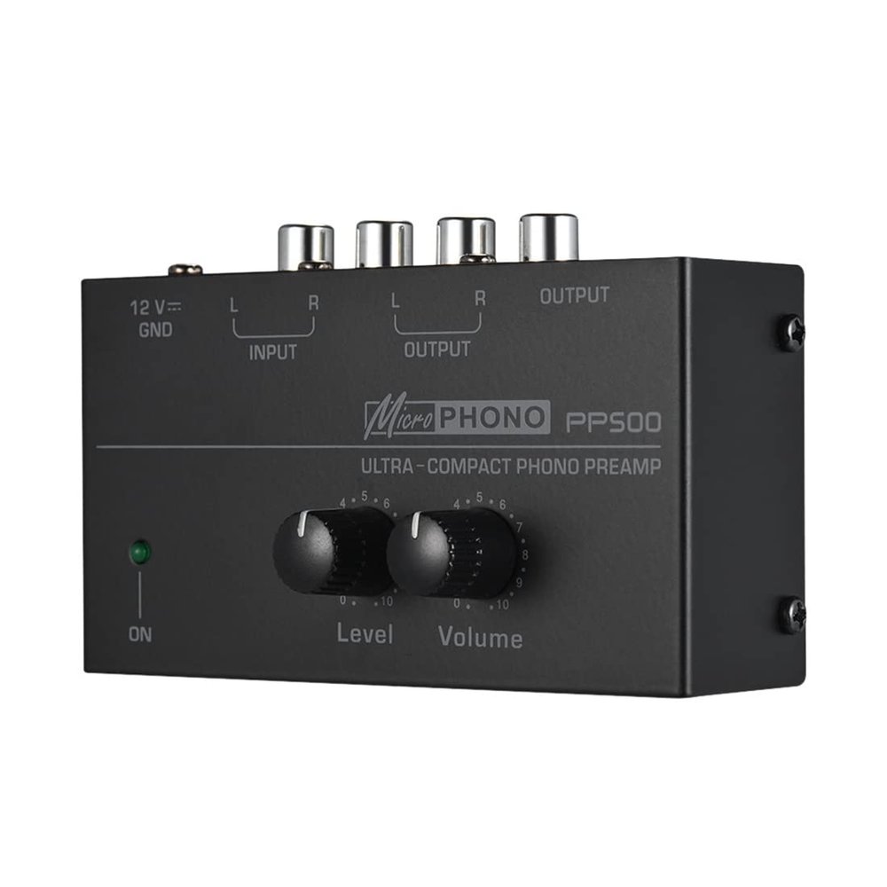ALOEU Ultra-Compact Phono Preamp PP500 with Bass Treble Balance Volume Adjustment Pre-Amp Turntable Preamplificador US Plug