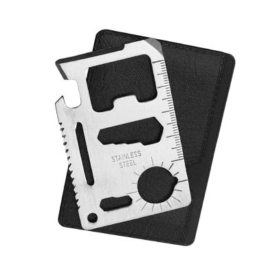Yuly Lifesaving Card 11 In 1 Pocket Tools Opener Nail Puller Can Opener Outdoor Survival Equipment Gifts For Men Women Lifesaving Card 11-in-1 Survival Pocket Tool Can Opener With Scale For Camping