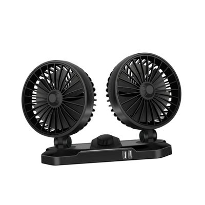 Uonlytech Dual Car Fan Usb Charging Ports Oscillating Design for Cars Trucks Suvs Quiet Compact for Backseat Cooling and Travel