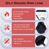Braided Split Wire Loom Black Wire Cover Protective Harness Tubing Cable Management Self Wrap Cord Sleeve Mesh Woven 1"-24ft view 3