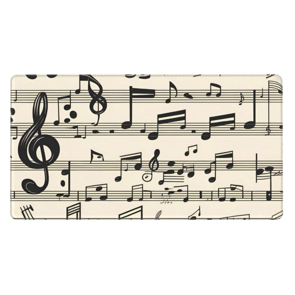 YYHWHJDE Vintage Music Note Art Pattern Large Office Gaming Mouse pad 16 x 29.5 in : Strong Adhesion and Durability Precision Edge Locking