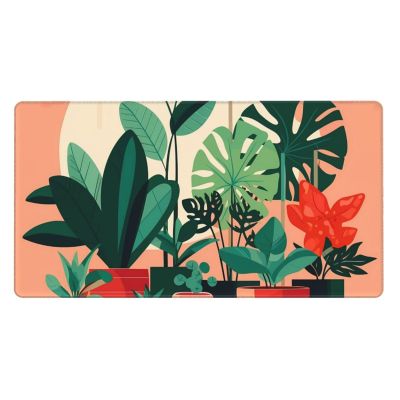 YYHWHJDE Indoor Potted Green Plants Picture Large Office Gaming Mouse pad 16 x 29.5 in : Strong Adhesion and Durability Precision Edge Locking