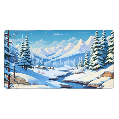 YYHWHJDE Winter Landscape Picture Large Office Gaming Mouse pad 16 x 29.5 in : Strong Adhesion and Durability Precision Edge Locking