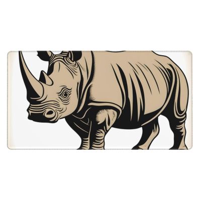 YYHWHJDE Animal Rhino Pattern Large Office Gaming Mouse pad 16 x 29.5 in : Strong Adhesion and Durability Precision Edge Locking