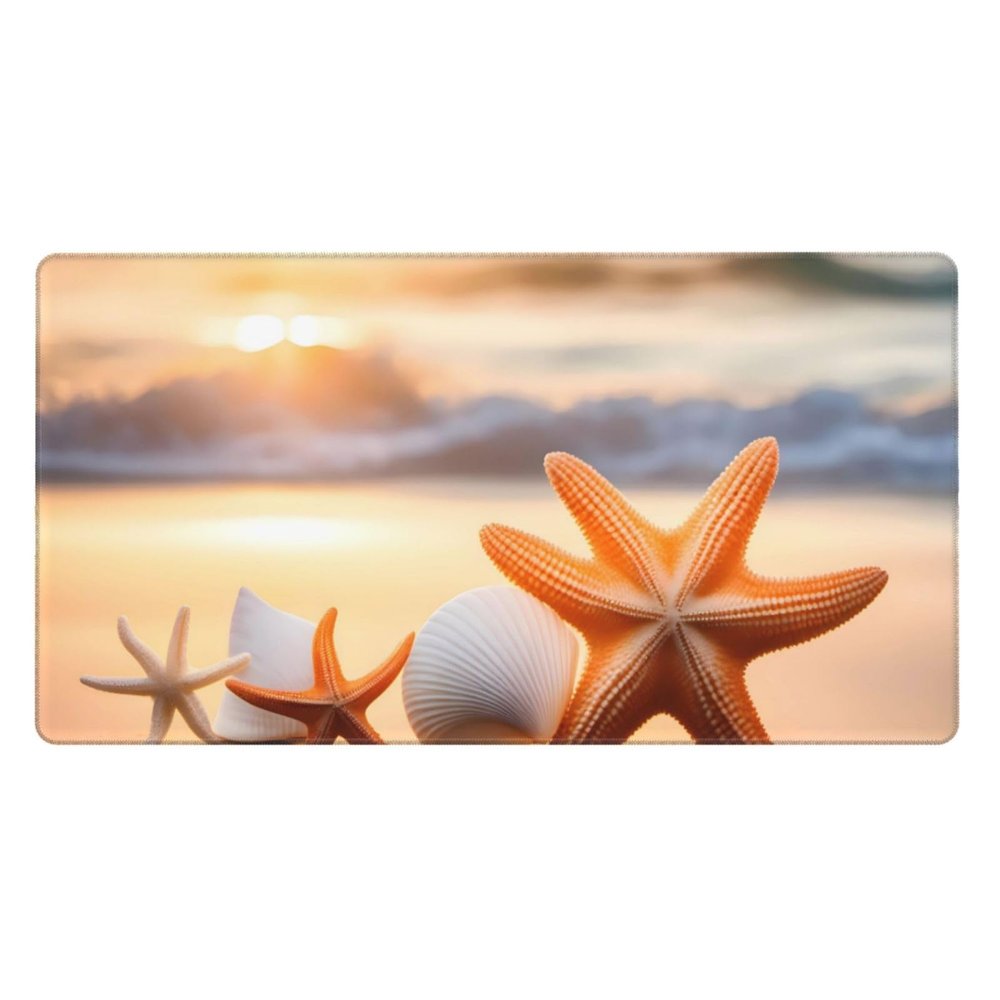 YYHWHJDE Beach Seashell Starfish Pattern Large Office Gaming Mouse pad 16 x 29.5 in : Strong Adhesion and Durability Precision Edge Locking