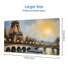 YYHWHJDE Oil Painting Paris Eiffel Tower Pattern Large Office Gaming Mouse pad 16 x 29.5 in : Strong Adhesion and Durability Precision Edge Locking view 2
