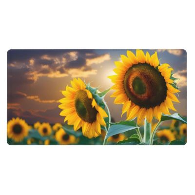 YYHWHJDE Beautiful Sunflower Pattern Large Office Gaming Mouse pad 16 x 29.5 in : Strong Adhesion and Durability Precision Edge Locking
