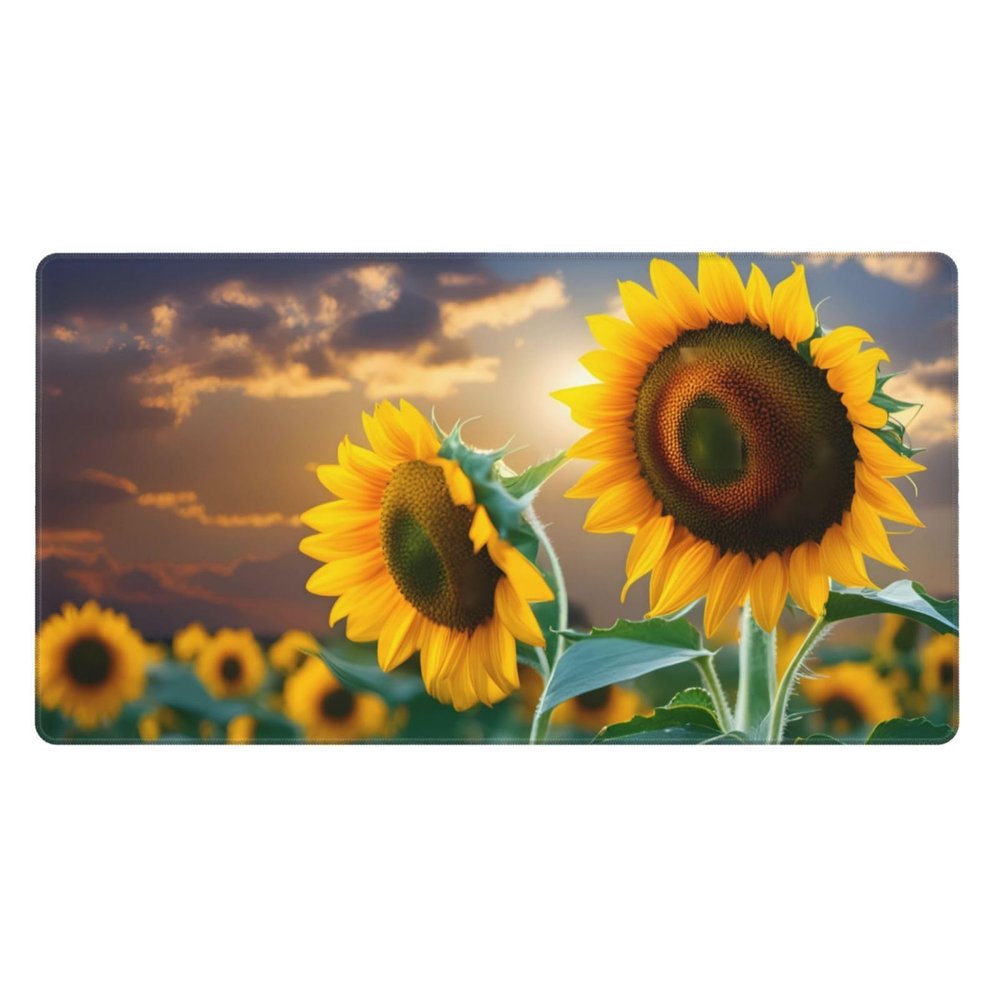 YYHWHJDE Beautiful Sunflower Pattern Large Office Gaming Mouse pad 16 x 29.5 in : Strong Adhesion and Durability Precision Edge Locking