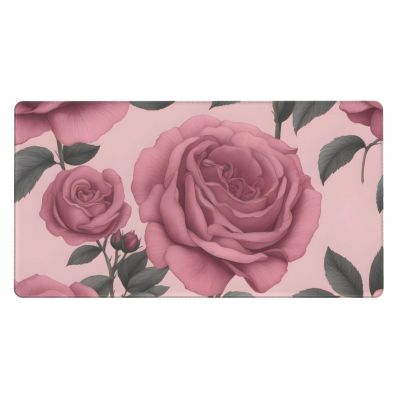 YYHWHJDE Dusky Rose Pattern Large Office Gaming Mouse pad 16 x 29.5 in : Strong Adhesion and Durability Precision Edge Locking