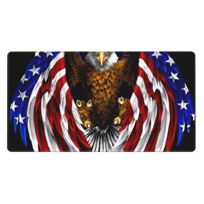 YYHWHJDE USA Flag Patriotic Eagle Pattern Large Office Gaming Mouse pad 16 x 29.5 in : Strong Adhesion and Durability Precision Edge Locking
