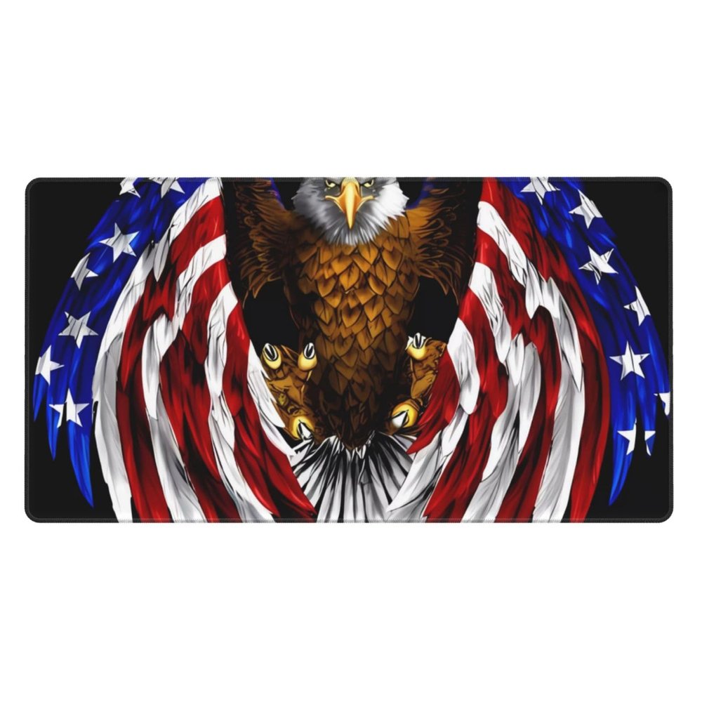YYHWHJDE USA Flag Patriotic Eagle Pattern Large Office Gaming Mouse pad 16 x 29.5 in : Strong Adhesion and Durability Precision Edge Locking