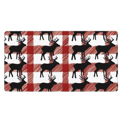 YYHWHJDE Buffalo Plaid Deer Pattern Large Office Gaming Mouse pad 16 x 29.5 in : Strong Adhesion and Durability Precision Edge Locking