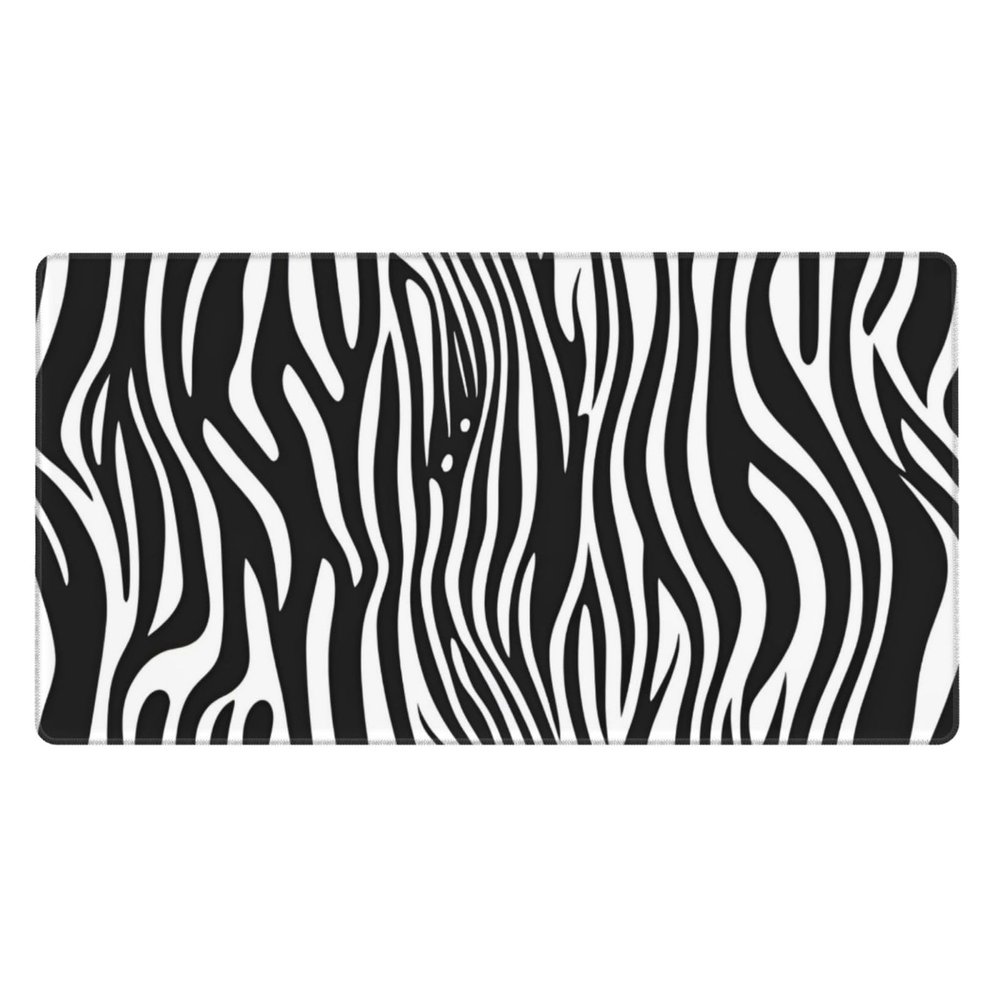 YYHWHJDE Black and White Zebra Stripes Pattern Large Office Gaming Mouse pad 16 x 29.5 in : Strong Adhesion and Durability Precision Edge Locking