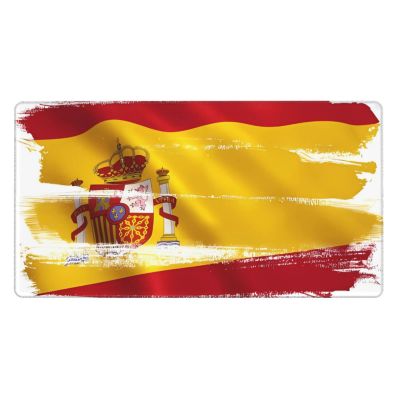 YYHWHJDE Spain Flag Pattern Large Office Gaming Mouse pad 16 x 29.5 in : Strong Adhesion and Durability Precision Edge Locking