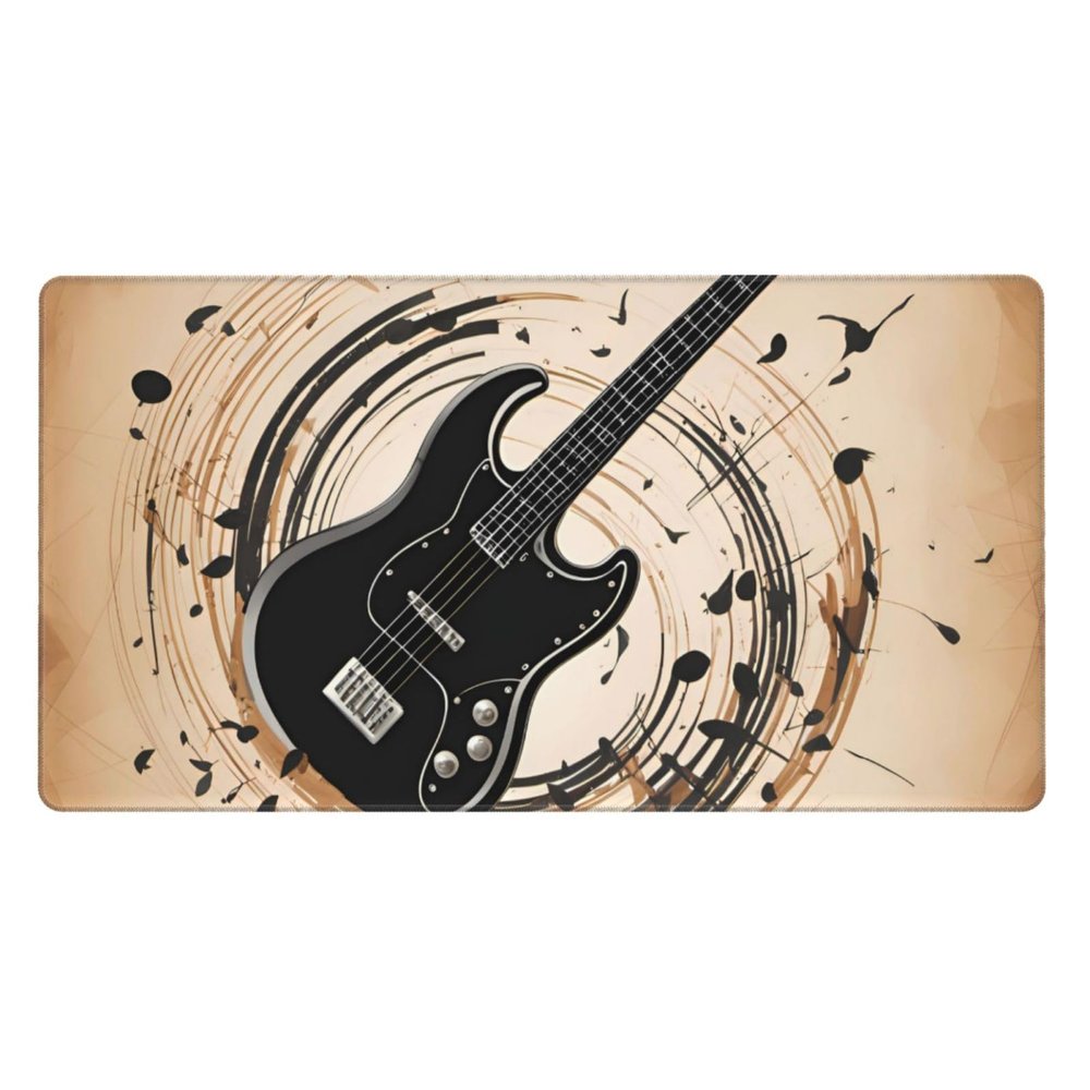 YYHWHJDE Guitar Bass Musical Instruments Pattern Large Office Gaming Mouse pad 16 x 29.5 in : Strong Adhesion and Durability Precision Edge Locking