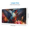 HYTTER Hummingbird Pattern Extra Large Rubber Mouse pad 16 x 29.5 in : Strong Adhesion and Durability Precision Edge Locking, Black view 2