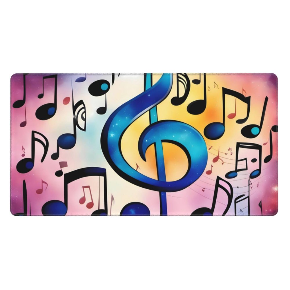 YYHWHJDE Colorful Galaxy Music Note Pattern Large Office Gaming Mouse pad 16 x 29.5 in : Strong Adhesion and Durability Precision Edge Locking