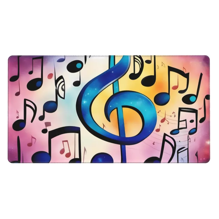 YYHWHJDE Colorful Galaxy Music Note Pattern Large Office Gaming Mouse pad 16 x 29.5 in : Strong Adhesion and Durability Precision Edge Locking