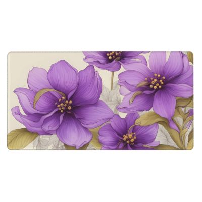 YYHWHJDE Beautiful Purple Flowers Picture Large Office Gaming Mouse pad 16 x 29.5 in : Strong Adhesion and Durability Precision Edge Locking