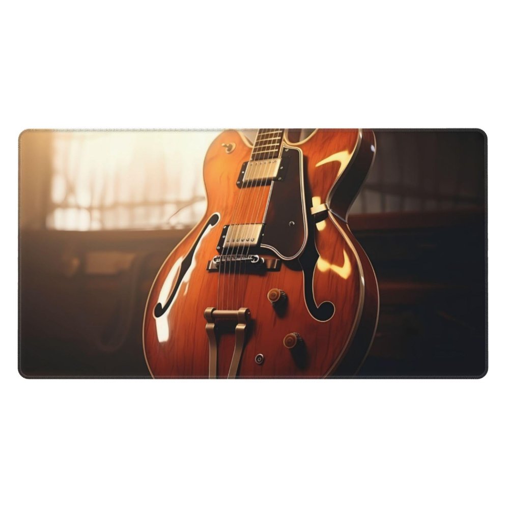 YYHWHJDE Vintage Guitar Picture Large Office Gaming Mouse pad 16 x 29.5 in : Strong Adhesion and Durability Precision Edge Locking
