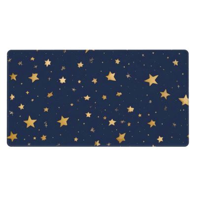 YYHWHJDE Navy Blue Sky and Stars Pattern Large Office Gaming Mouse pad 16 x 29.5 in : Strong Adhesion and Durability Precision Edge Locking