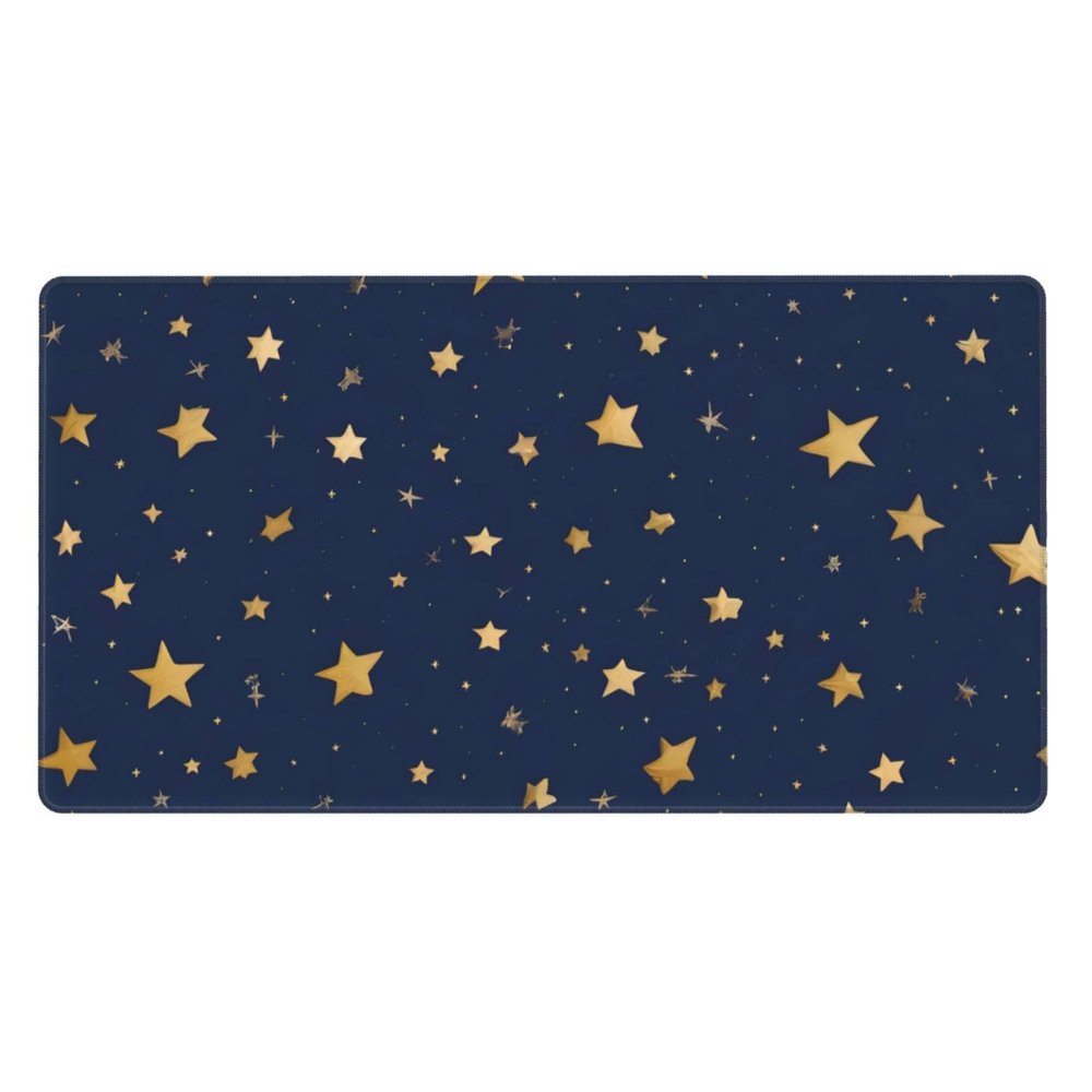 YYHWHJDE Navy Blue Sky and Stars Pattern Large Office Gaming Mouse pad 16 x 29.5 in : Strong Adhesion and Durability Precision Edge Locking