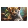 YYHWHJDE Cute Leopard Picture Large Office Gaming Mouse pad 16 x 29.5 in : Strong Adhesion and Durability Precision Edge Locking view 1