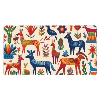 YYHWHJDE Cartoon Otomi Animals Pattern Large Office Gaming Mouse pad 16 x 29.5 in : Strong Adhesion and Durability Precision Edge Locking