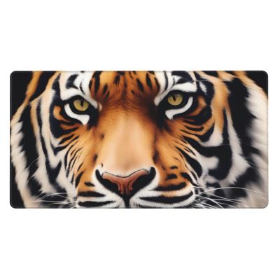 YYHWHJDE Tiger Face Pattern Large Office Gaming Mouse pad 16 x 29.5 in : Strong Adhesion and Durability Precision Edge Locking