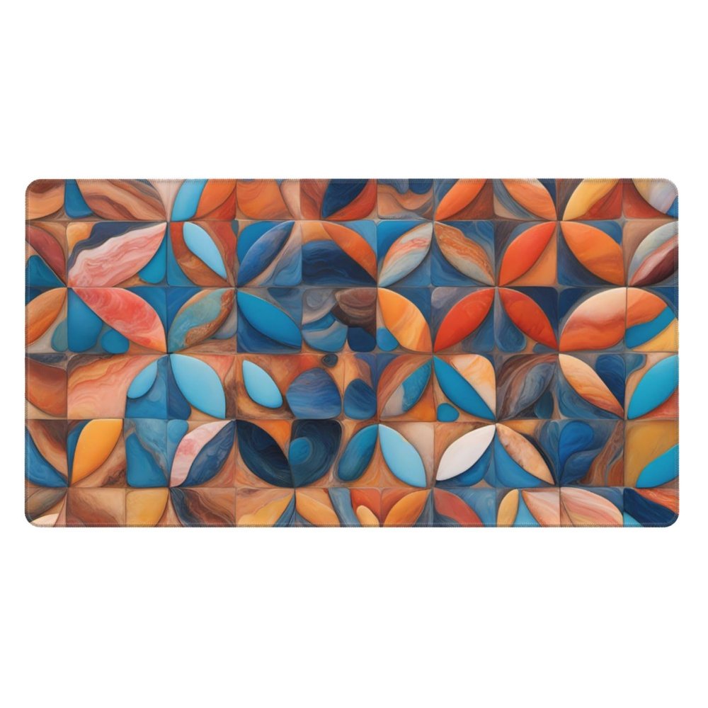 YYHWHJDE Colored Marble Pattern Large Office Gaming Mouse pad 16 x 29.5 in : Strong Adhesion and Durability Precision Edge Locking
