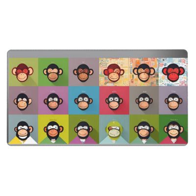 YYHWHJDE Cute Monkey Pattern Large Office Gaming Mouse pad 16 x 29.5 in : Strong Adhesion and Durability Precision Edge Locking