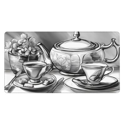 YYHWHJDE Sweet Afternoon Tea Pattern Large Office Gaming Mouse pad 16 x 29.5 in : Strong Adhesion and Durability Precision Edge Locking