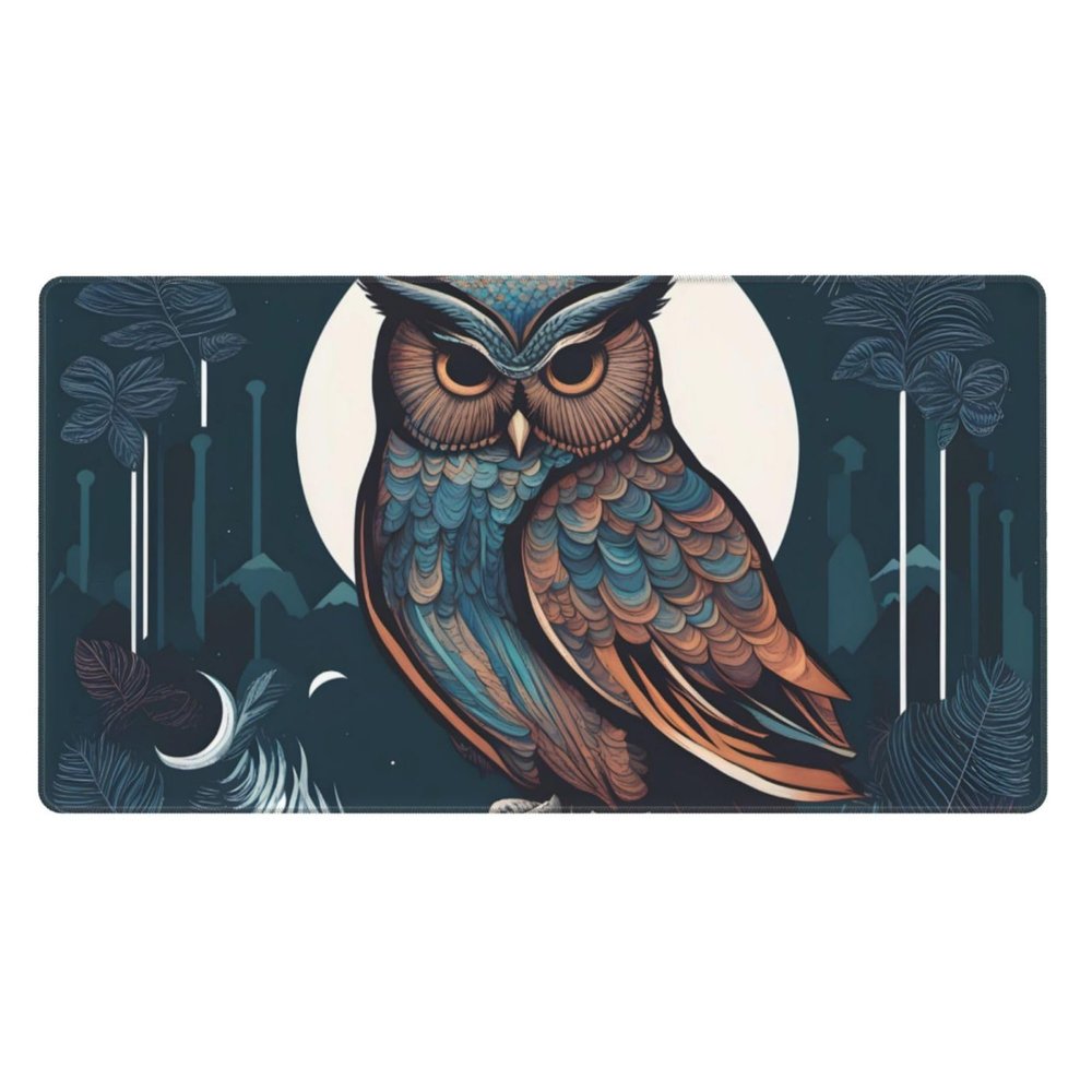 YYHWHJDE Cool Owl Pattern Large Office Gaming Mouse pad 16 x 29.5 in : Strong Adhesion and Durability Precision Edge Locking