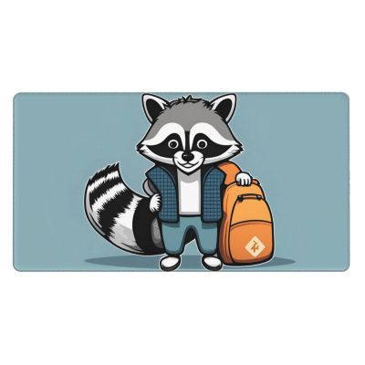 YYHWHJDE Cartoon Cute Raccoon Pattern Large Office Gaming Mouse pad 16 x 29.5 in : Strong Adhesion and Durability Precision Edge Locking