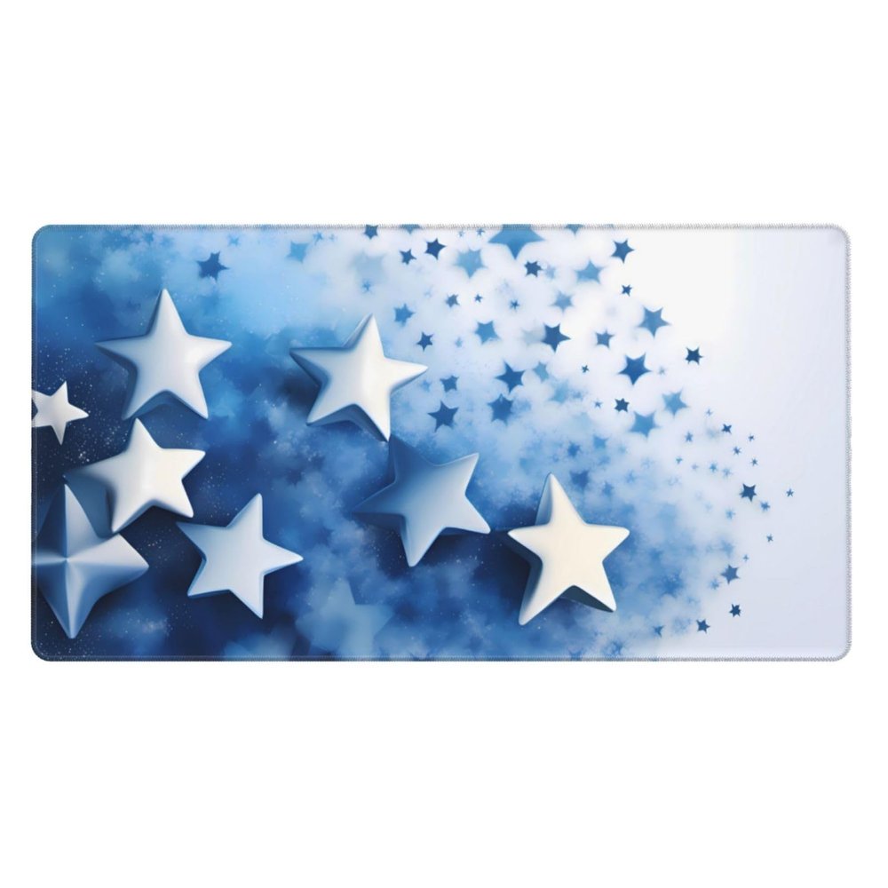 YYHWHJDE Blue Shining Stars Pattern Large Office Gaming Mouse pad 16 x 29.5 in : Strong Adhesion and Durability Precision Edge Locking
