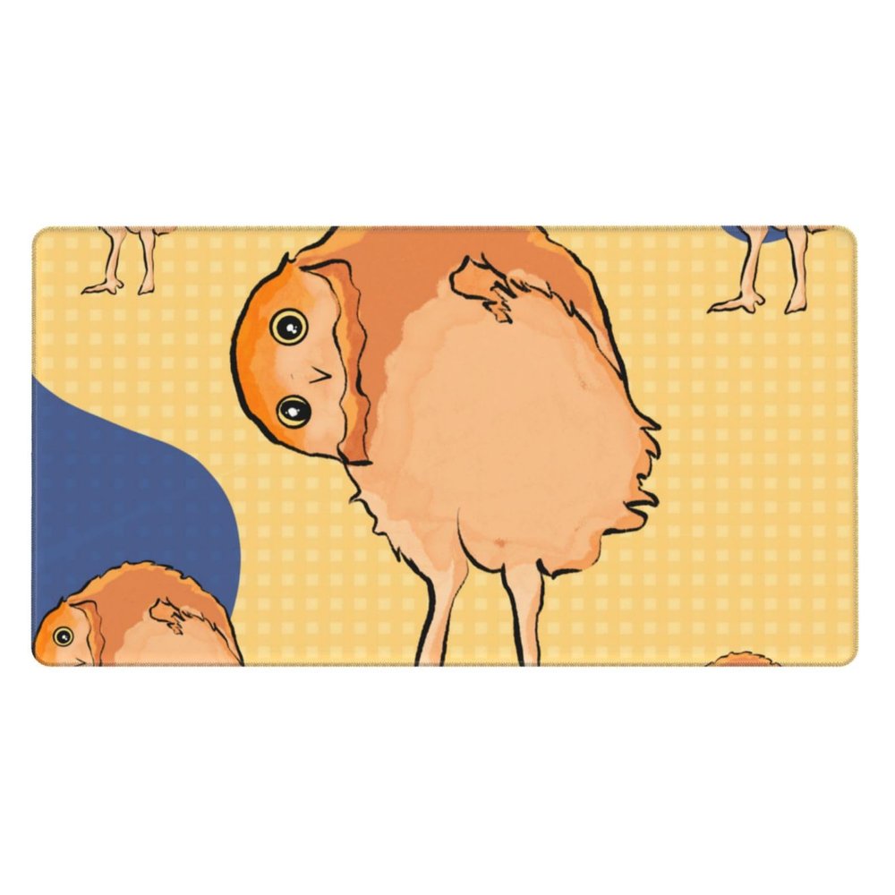 YYHWHJDE Crooked Owl Pattern Large Office Gaming Mouse pad 16 x 29.5 in : Strong Adhesion and Durability Precision Edge Locking