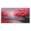 YYHWHJDE Red Cherry Blossom Pattern Large Office Gaming Mouse pad 16 x 29.5 in : Strong Adhesion and Durability Precision Edge Locking view 1