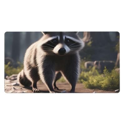 YYHWHJDE Cute Raccoon Pattern Large Office Gaming Mouse pad 16 x 29.5 in : Strong Adhesion and Durability Precision Edge Locking