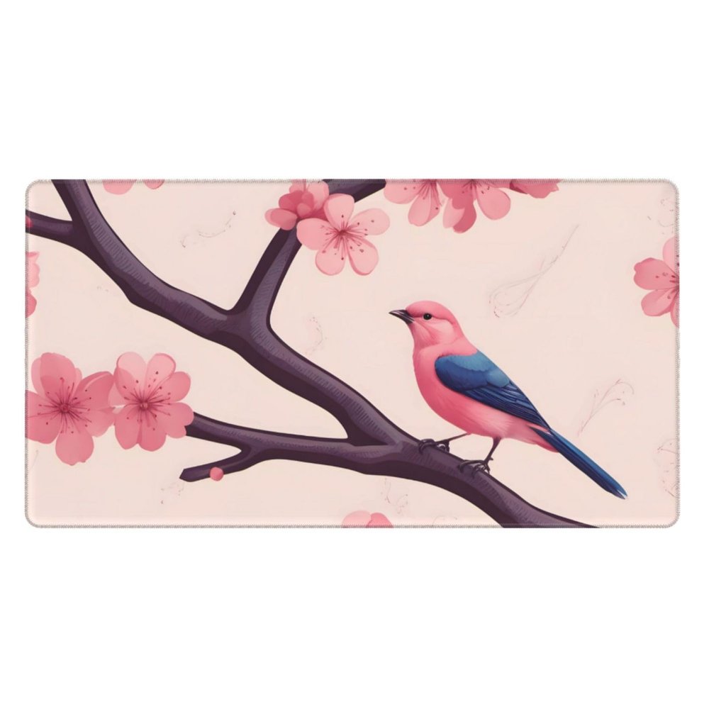 YYHWHJDE Cherry Blossom Tree Branch Pattern Large Office Gaming Mouse pad 16 x 29.5 in : Strong Adhesion and Durability Precision Edge Locking
