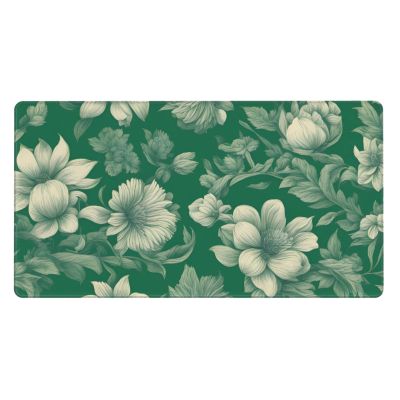 YYHWHJDE Green Vintage Floral Pattern Large Office Gaming Mouse pad 16 x 29.5 in : Strong Adhesion and Durability Precision Edge Locking