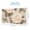 YYHWHJDE Cream Shabby Rose Flower Pattern Large Office Gaming Mouse pad 16 x 29.5 in : Strong Adhesion and Durability Precision Edge Locking view 2