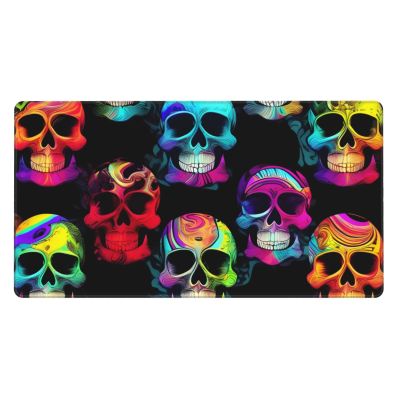YYHWHJDE Colored Skull Pattern Large Office Gaming Mouse pad 16 x 29.5 in : Strong Adhesion and Durability Precision Edge Locking