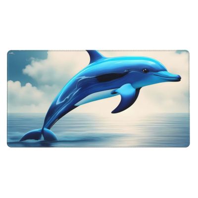 YYHWHJDE Blue Ocean Dolphin Pattern Large Office Gaming Mouse pad 16 x 29.5 in : Strong Adhesion and Durability Precision Edge Locking