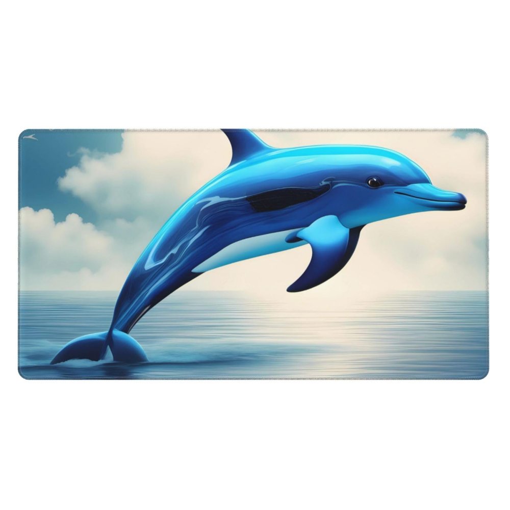 YYHWHJDE Blue Ocean Dolphin Pattern Large Office Gaming Mouse pad 16 x 29.5 in : Strong Adhesion and Durability Precision Edge Locking