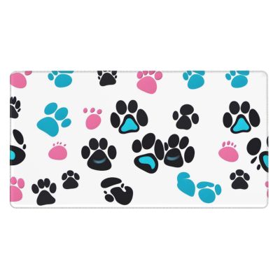 YYHWHJDE Dog Animal Pet Paw Pattern Large Office Gaming Mouse pad 16 x 29.5 in : Strong Adhesion and Durability Precision Edge Locking