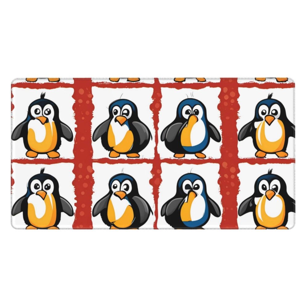 YYHWHJDE Cartoon Penguin Pattern Large Office Gaming Mouse pad 16 x 29.5 in : Strong Adhesion and Durability Precision Edge Locking