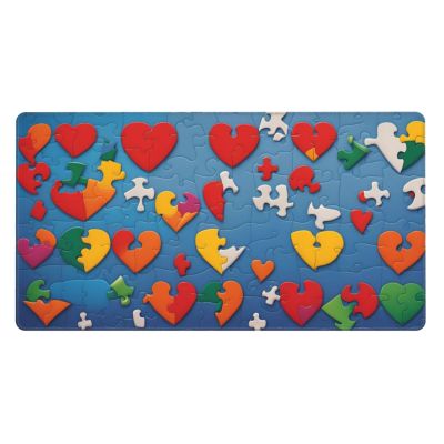 YYHWHJDE Autism Awareness Puzzle Pieces Heart Pattern Large Office Gaming Mouse pad 16 x 29.5 in : Strong Adhesion and Durability Precision Edge Locking