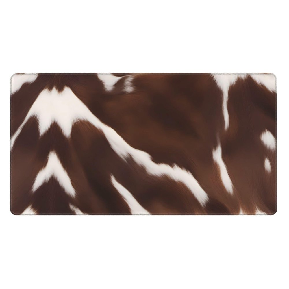 YYHWHJDE Brown Cowhide Pattern Large Office Gaming Mouse pad 16 x 29.5 in : Strong Adhesion and Durability Precision Edge Locking