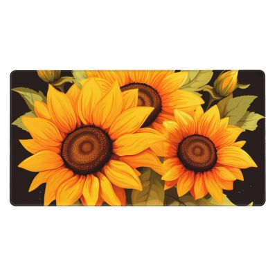 YYHWHJDE Wildflower sunflowe Picture Large Office Gaming Mouse pad 16 x 29.5 in : Strong Adhesion and Durability Precision Edge Locking